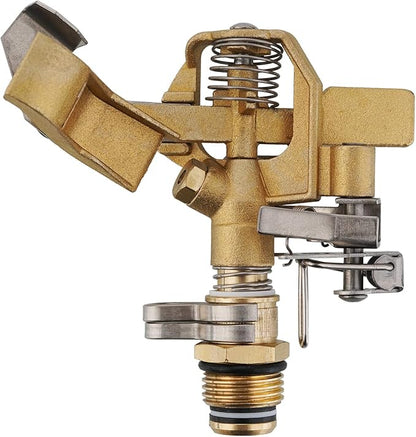 Brass Impact Sprinkler,Heavy Duty Brass Sprinklers for Yard Lawn Garden,Adjustable 20 - 360 Pattern, 20' - 41' Spray Distance