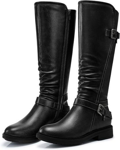 SHIBEVER Women's Knee High Boots: Comfortable Low Heel Round Toe Tall Boots | Soft Leather, Easy Side Zipper, Wide Calf, Fall Winter Dressy Comfort Shoes, Daily Walking for All-Day, Size 6-11 https://a.co/d/0c3Rxm60