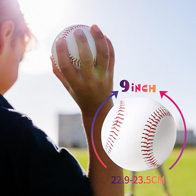 Standard Size T-Ball Training Baseballs, Reduced Impact Kids Safety Baseballs, Unmarked  Soft Practice Baseballs for League Play, Pitching, Hitting, Batting, Fielding, Autograph (3)