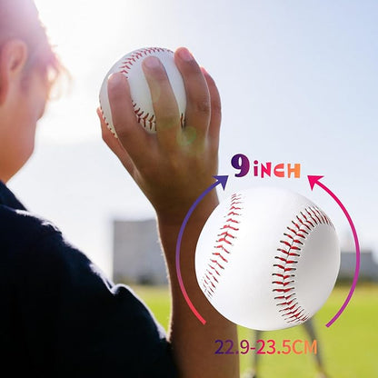 Standard Size T-Ball Training Baseballs, Reduced Impact Kids Safety Baseballs, Unmarked  Soft Practice Baseballs for League Play, Pitching, Hitting, Batting, Fielding, Autograph (3)