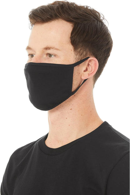 Bella + Canvas Reusable 2-Ply Cloth Face Masks, Black, M/L, Pack Of 11