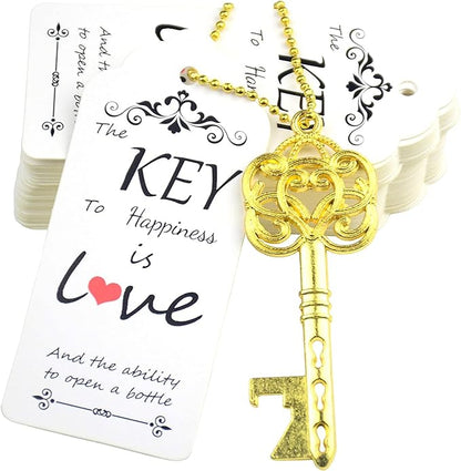 152pcs Skeleton Key Bottle Opener Wedding Favors Makhry(Silver&Gold)