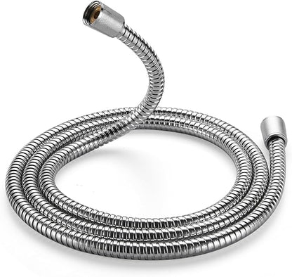 Cobbe 60" Shower Hose Extra Long, Handheld Shower Head Extension Hose Replacement with Gaskets & Sealing Tape, 304 Stainless Steel Hose for Bathroom, RV (Chrome)
