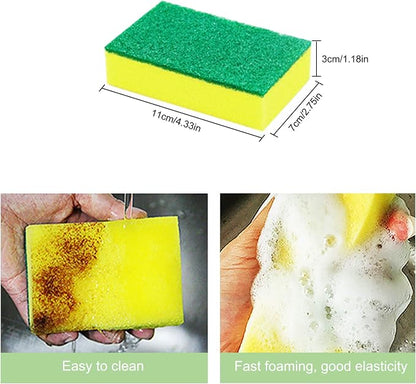 23 Pack Sponge Individually Wrapped, Non Scratch Scrouing Sponges for Household Cleaning, Dishes, Kitchen, Apartment, Car, Bike