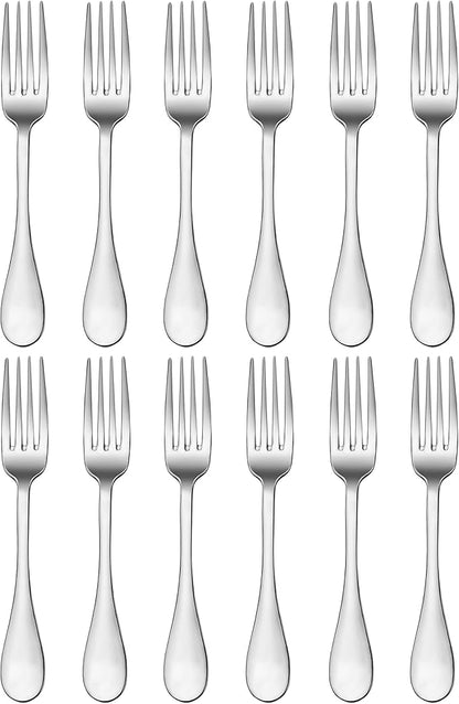 Artaste Rain 1810 Stainless Steel (Silver (Set of 12), Dinner Fork (7.6-Inch))