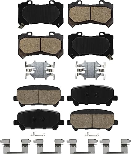Detroit Axle - 4pc Brake Pads for 15-20 Chevy Colorado GMC Canyon, Front and Rear Ceramic Brake Pads 2015 2016 2017 2018 2019 2020 Replacement