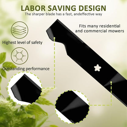Lawn Mower Blades Z254 54 Inch Compatible with Husqvarna Z254F 532187256 YTH2454 LGT2554 LGT2654 Fits Craftsman Poulan Replace OEM Part: 187256, 532187256, 539112053, 187254