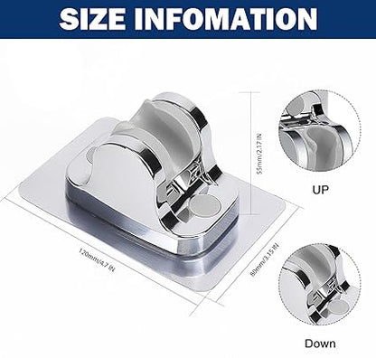 NearMoon Self Adhesive Shower Head Holder-Adjustable Handheld Shower Holder NO Drilling Wall Mount Waterproof (1 Pack, Chrome Finish)