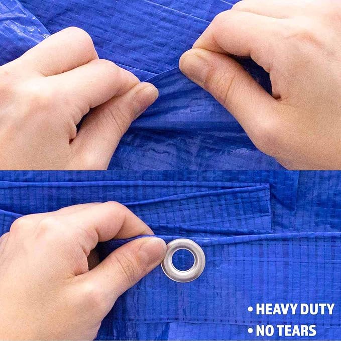 Heavy Duty Tarpaulins (Tarps) (Blue, 5 Feet X 7 Feet)