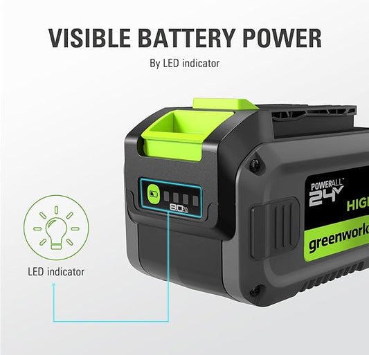 Greenworks 24V 8.0Ah Lithium-Ion Battery(Genuine Greenworks Battery 125 Compatible Tools)