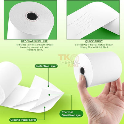 (10 Rolls) 3 18" x 230' Thermal Paper, Premium Quality POS Receipt Paper for Retail Business Cash Register, Fits Most Credit Card Terminal Point Of Sale