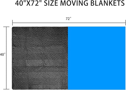 Moving Blanket, 40"x 72" Thick Moving Blankets Heavy Duty Furniture Moving Pads Quilted Packing Blankets for Moving Supplie (72  40, Pack, 1)