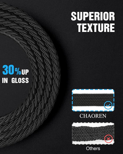 CHAOREN Stretch Belts for Men - Braided Elastic Golf Belt for Men 1 38"- Gift for Casual Jeans Shorts