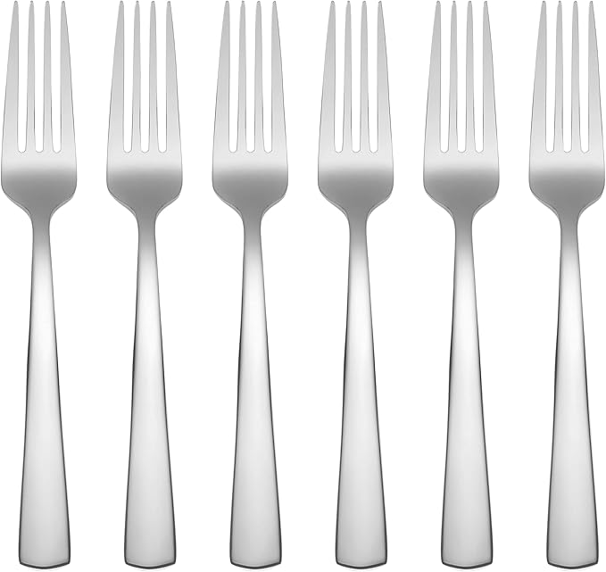 Oneida Aptitude Everyday Flatware Dinner Forks, Set of 6, 180 Stainless Steel, Silverware Set