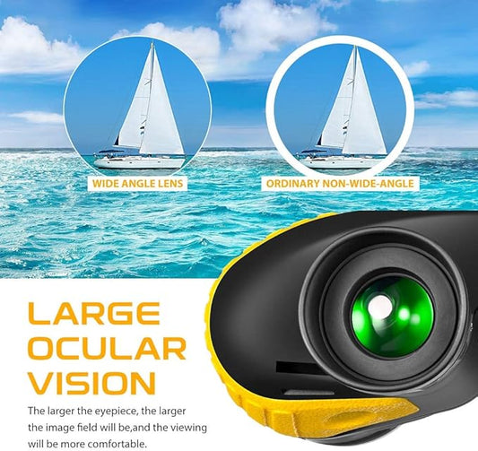 Hooway 7x50 Waterproof Fogproof Military Marine Binoculars wInternal Rangefinder  Compass for Navigation,Boating,Fishing,and More
