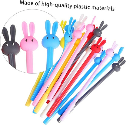 Office Ink Pens Rabbit Design 16pcs Plastic Gel Pens School Writing Stationery Smooth Writing Colorful Random Color