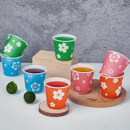 LITOPAK 400 Pack 3oz Disposable Bathroom Cups, Colorful Disposable Mouthwash Cups, Small Paper Cups for Parties, Picnics, Barbecues, Travel and Events