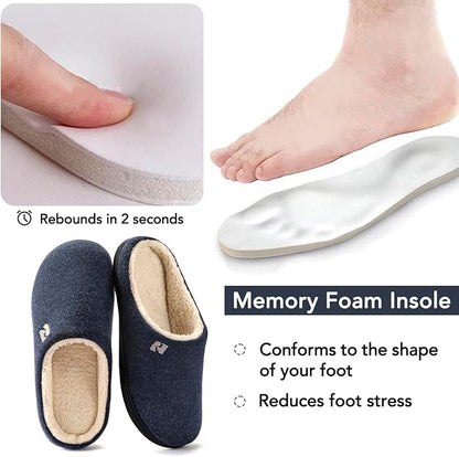 RockDove Men's Sherpa Lined Memory Foam Clog Slipper