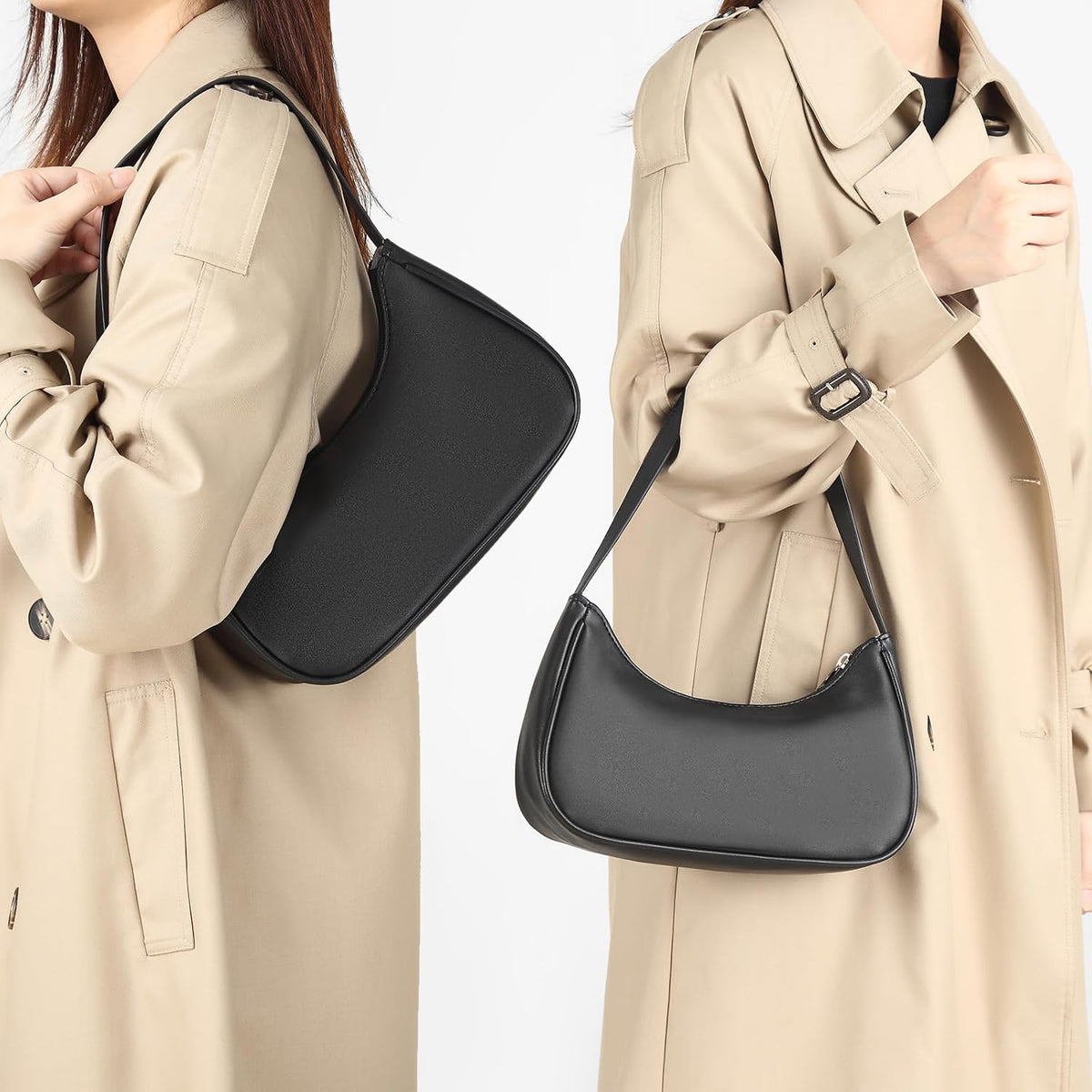 Afashor Shoulder Bags for Women Vegan Leather Hobo Sling Tote Handbag Retro Clutch Purse with Zipper Closure Retro, with Zipper Closure