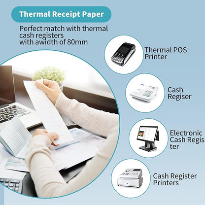 MFLABEL 10 Rolls Thermal Receipt Paper Rolls 3-18 x 230ft Thermal Paper Rolls