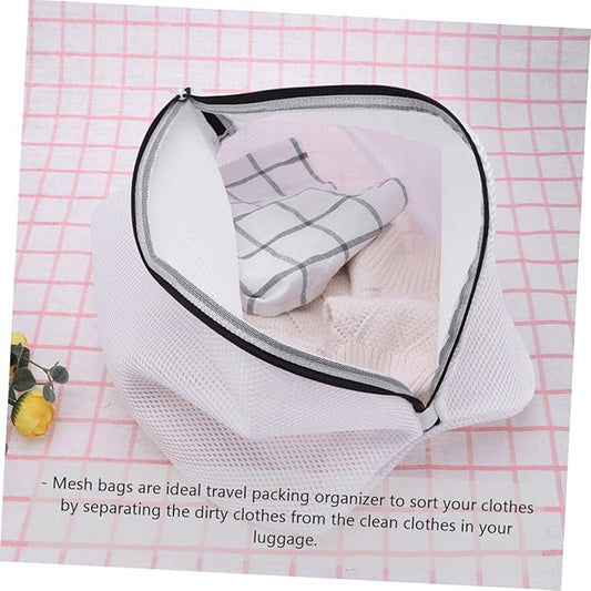 3 Pcs Mesh Wash Bag for Delicate Clothes Bra Wash Bag Socks Bag Zipper Laundry Bag Mesh Laundry Bag Set for Washing Machine Easy to Carry