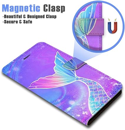 for iPhone 12, iPhone 12 Pro, Designed Flip Wallet Phone Case Cover, A24236 Fantasy Mermaid Tail 24236