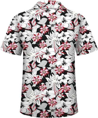 Small Hawaiian Shirt for Men Tropical Shirts Summer Beach Button Down Short Sleeve Luau Aloha Floral Cruise Vacation Outfit 2026