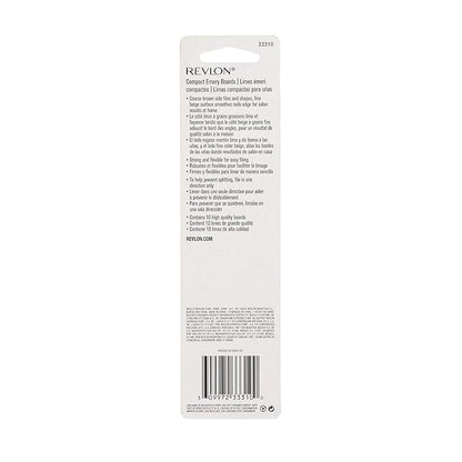 Revlon Compact Nail File, Dual Sided Emery Boards, Manicure Essentials, Smooths & Shapes Nails, Easy to Use (Pack of 10)