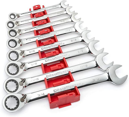 GEARWRENCH 8 Piece 72-Tooth 12 Point Reversible Ratcheting Combination SAE Wrench Set  9533N