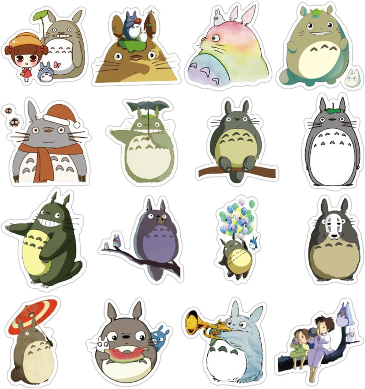50Pcs Cartoon Totoro Themes Waterproof Stickers Vinyl Graffiti Patches for Water Bottle Cup Laptop Bike Skateboard Luggage Box