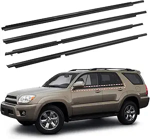 Window Molding Trim Seal for 2003-2009 Toyota 4Runner,Black Outer Door Weather Stripping Window Seal Belt,Replace68161-35060 68162-35060 68163-35030 68164-35030
