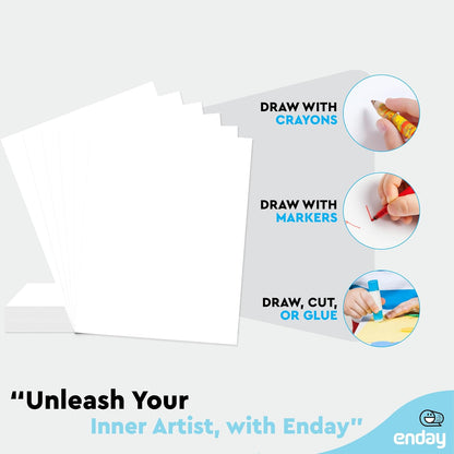 White Poster Board 22x28 Poster Paper, Value Poster Boards Pack of 100 Sheets Posterboard, Large Poster Board Bulk for School Supplies Art Craft Project Presentation - Enday (minor damage in one corner)
