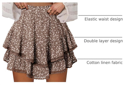 onlypuff Flowy Shorts for Women Ruffle Skorts Mini Skirts High Waisted Teen Gilrs Tennis Skort Summer Shorts