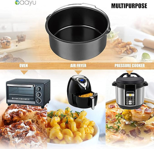 Baking Pan for Pressure Cookers, Air Fryers and Ovens- For 3 QT to 5QT Pressure Cookers  3 QT 5.3QT Air Fryers.Fits InstantPot COSORI Ninja Foodi Gowise Philips NuWave Power Farberware  more