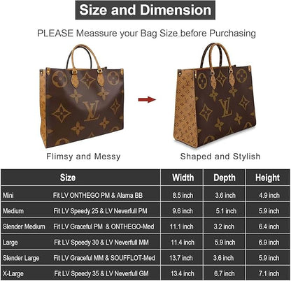 OMYSTYLE Purse Organizer Insert, Felt Tote Bag Organizer Insert with 5 Sizes, Handbag Dividers for Inside Purse, Compatible with Longchamp, Neverful, Speedy and More