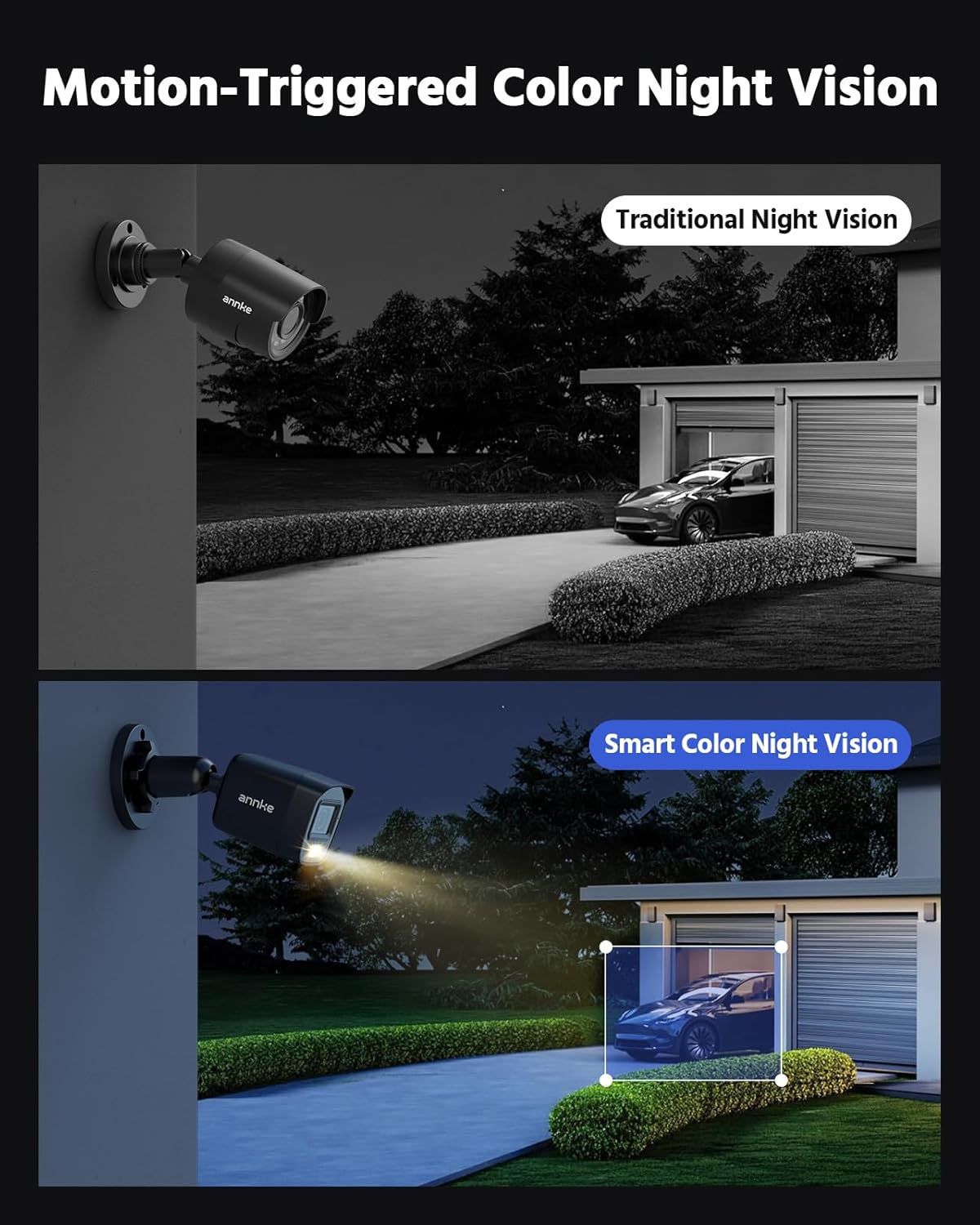ANNKE 8CH H.265+ 3K Lite Wired Security Camera System,4X 2MP Cam, 1TB HDD 8 Channel DVR with AI Human/Vehicle Detection, Outdoor CCTV Cameras, Smart Dual Light, IP67 Weatherproof, Color Night Vision