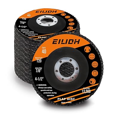 EILIDH Blue Sand 4 1/2 x 7/8-Inch Zirconia Type 29 Flap Disc,Sanding Disc for Grinding, Rust Removal,Finishing Grinding Disc (10 Pack)-40Grit