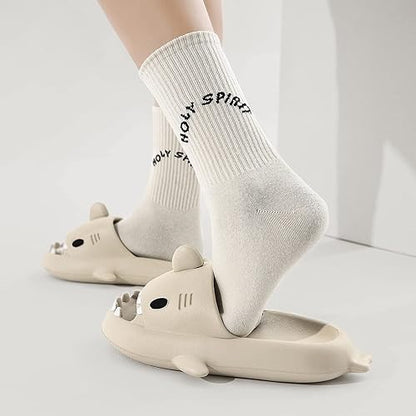 Men's and Women's Shark Slides Cloud Slippers Summer Novelty Open Toe Slide Sandals Anti-Slip Beach Pool Shower Shoes with Cushioned Thick Sole