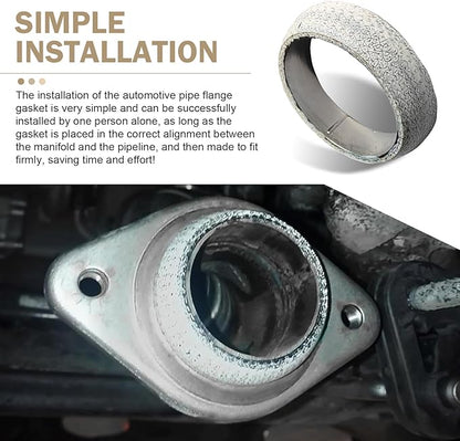 2PCS Exhaust Manifold Gasket, 2.5inch Sealed Exhaust Manifold Gasket, Prevent Leaking Between Exhaust Pipe and Exhaust Manifold, Universal Replacement Donut Gasket