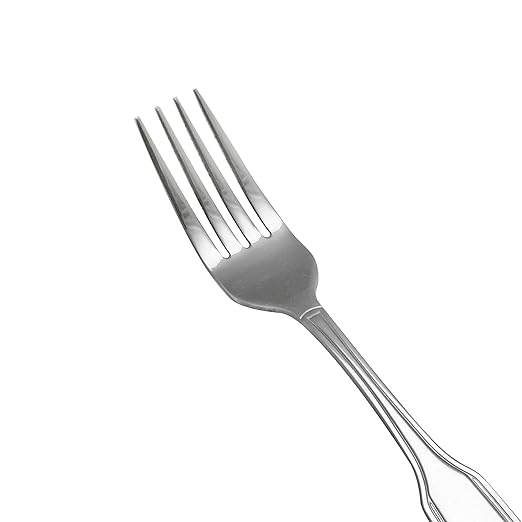 Thunder Group SLSS006 Dinner Fork, 7.68", 180 Stainless Steel, Mirror-Finish, Sea Shell, Pack of 12
