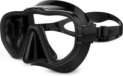 Scuba Diving Mask - Tempered Single Lens Glass Anti-Fog Snorkel Mask for Adults with Leak-Proof Silicone Skirt, Snorkeling Gear, Freediving, Spearfishing Diving Masks - Dive Mask