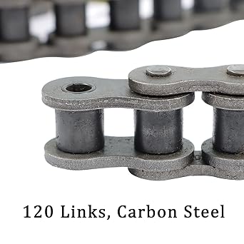 findmall 80H Heavy Duty Roller Chain 10 Feet with 1 Connecting Links, 120 Links, Carbon Steel