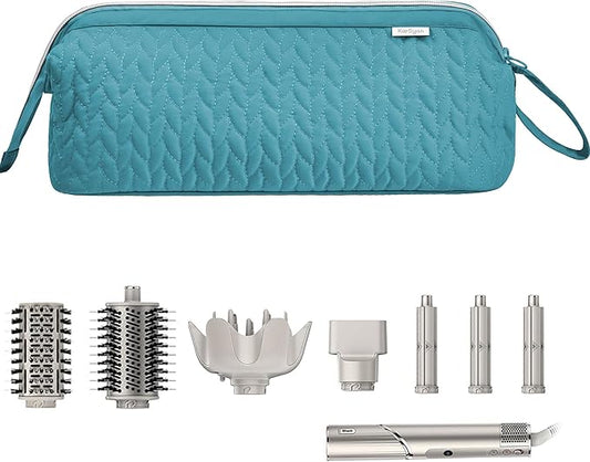 Shark Flex Style Case for Dyson Airwrap Hair Dryer Brush Revlon Hair Tools Travel Bag Carrying Case Flat Curling Iron Organizer (Teal Blue)