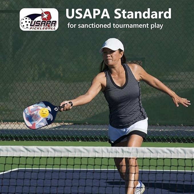 niupipo Pickleball Paddles Set of 2/4, USAPA Approved Lightweight Pickleball Rackets, Durable Fiberglass Surface with Polypropylene Honeycomb Core, Cushion Grip and Carry Bag