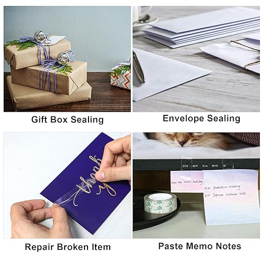BOMEI PACK Crystal Clear Transparent Tape Refills Rolls for Dispenser, 24 Rolls Value Pack, 3/4 in x 1000 in,1 inch Core, Gift Wrapping Tape for Office, School and Home