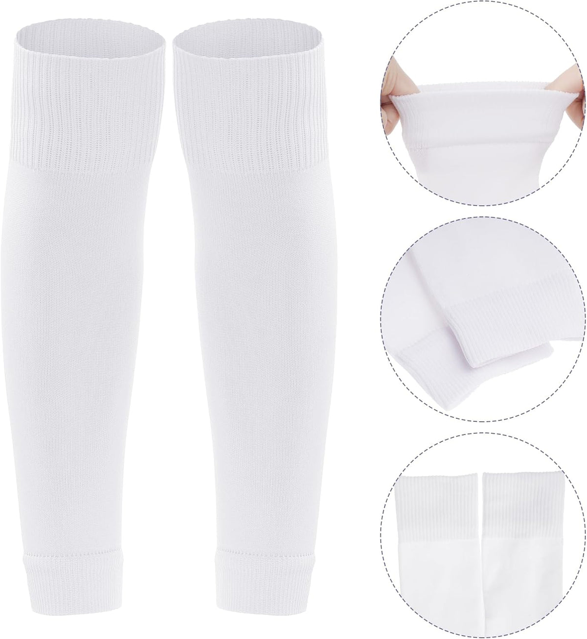 phnydreg 3 Pairs Leg Sleeve Shin Pre Cut Socks for Kids Youth Men Women Soccer Running Cycling