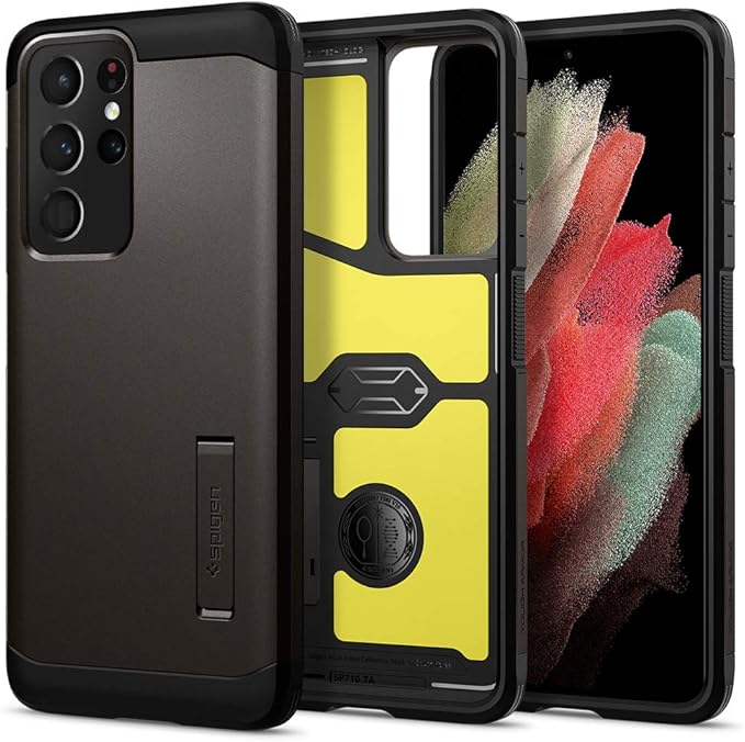 Spigen Tough Armor [Extreme Protection Tech] Designed for Galaxy S21 Ultra Case (2021) - Gunmetal