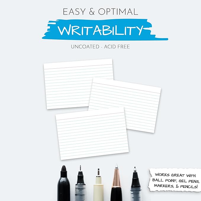 Home Advantage Ruled White Index Cards, File Note Cards (4-x-6-inch)