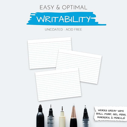 Home Advantage Ruled White Index Cards, File Note Cards (4-x-6-inch)