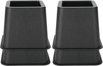 4 Pcs Bed Risers for Small Rooms and Dorms Wide Base Secure Recess, Adjustable PP Furniture Risers for Beds Sofas Chairs, Extra Storage